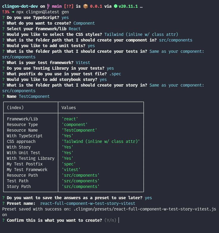 Screenshot from cli on terminal